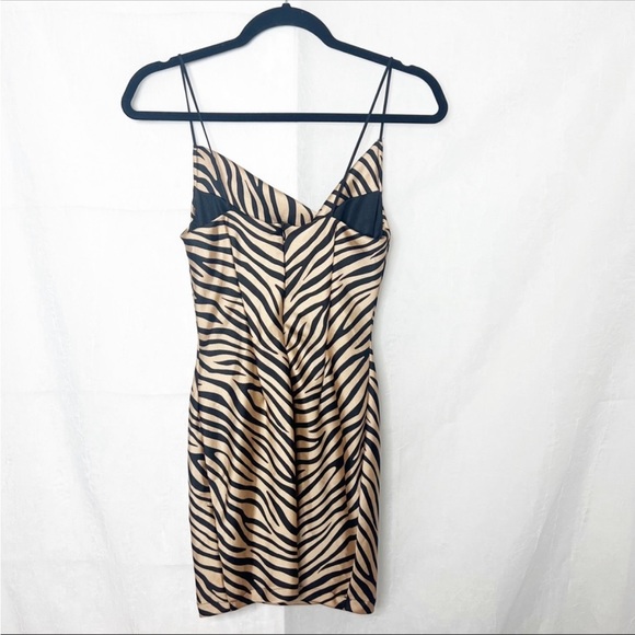 Revolve Superdown Zebra Satin Mini Dress - Picture 4 of 4